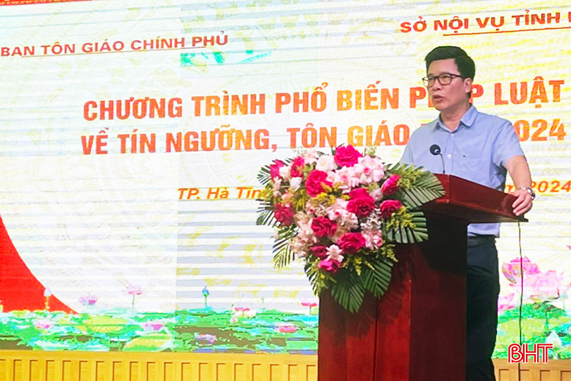 Phó Trưởng ban Tôn giáo Chính phủ Nguyễn Tiến Trọng phát biểu khai mạc hội nghị. 1.jpg
