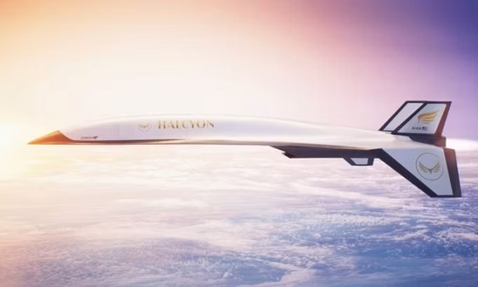 Hình dáng của máy bay phản lực siêu thanh Halcyon. Ảnh: Hermeus.