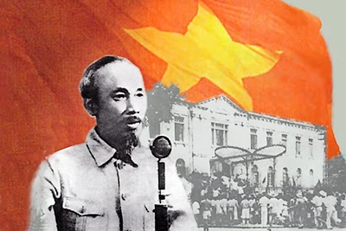 Chủ tịch Hồ Chí Minh đọc Tuyên ngôn độc lập trên Quảng trường Ba Đình tháng 8/1945. Ảnh tư liệu từ internet
