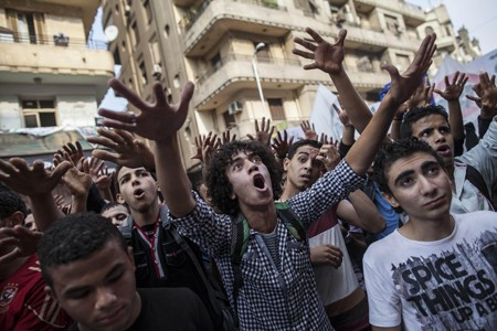 Người biểu tình đã tập trung tại quảng trường Tahrir ở trung tâm Cairo, Ai Cập. Ảnh: AFP-TTXVN