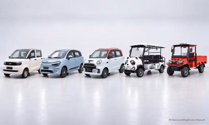 Từ trái qua phải, các mẫu TMT E2, E3, E5, Q5, Q7. Ảnh: TMT
