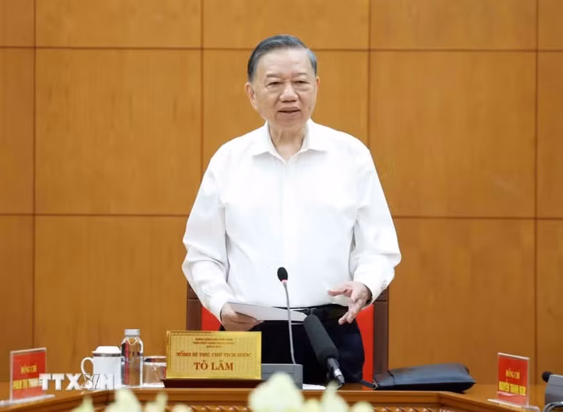 Tổng Bí thư, Chủ tịch nước Tô Lâm phát biểu. (Ảnh: Thống Nhất/TTXVN)