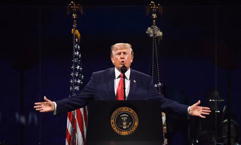 Tổng thống Trump phát biểu trong lễ kỷ niệm quốc khánh Mỹ tại Quảng trường Quốc gia ở thủ đô Washington ngày 4/7. Ảnh: AFP