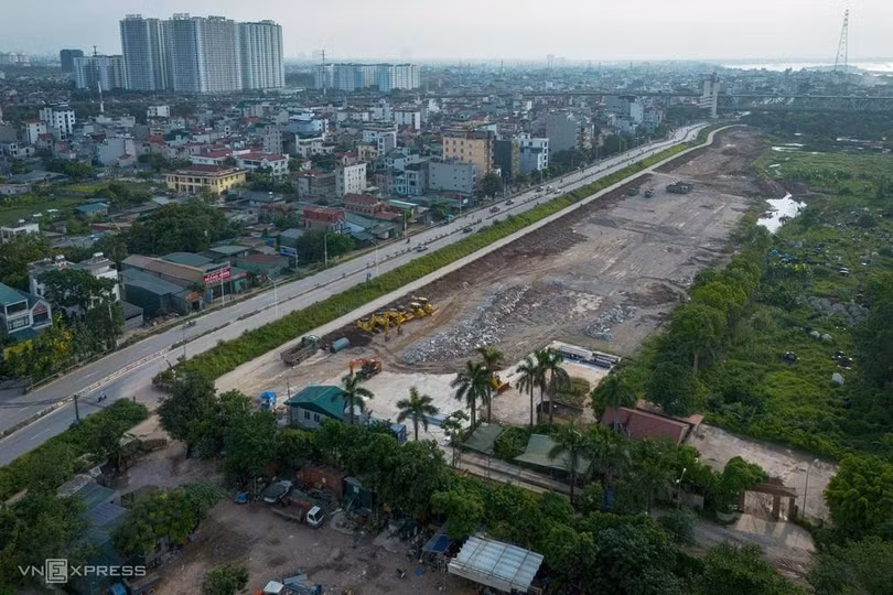 Mặt bằng phục vụ dự án Công viên công cộng phường Phú Thượng thuộc Trục đại lộ cảnh quan sông Hồng. Ảnh: Hoàng Giang
