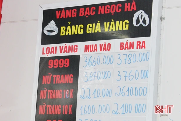 Sau ngày vía Thần Tài, vàng tại Hà Tĩnh vẫn trên đà tăng giá