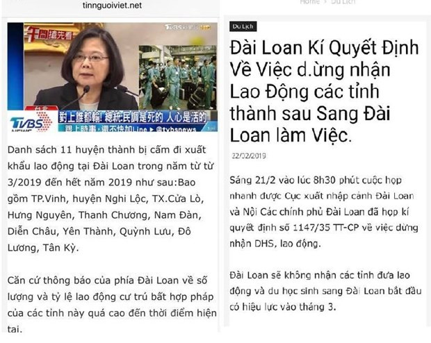 Bác bỏ thông tin Đài Loan dừng tiếp nhận lao động Việt Nam từ tháng Ba