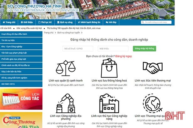 Sở Công thương Hà Tĩnh có 25 thủ tục dịch vụ công trực tuyến mức độ 3 và 4