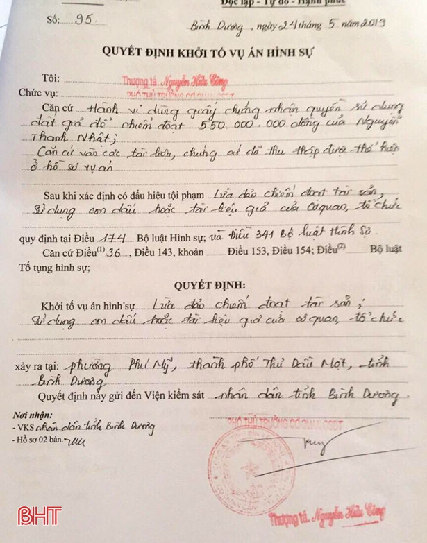 4 năm trốn truy nã của Công an TX Kỳ Anh, mang thêm tội lừa chiếm đoạt tài sản