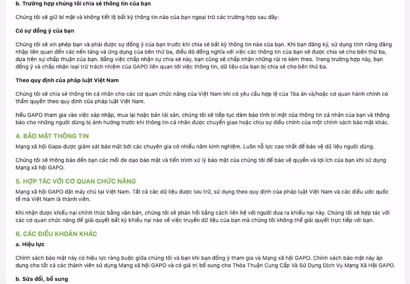 Mạng xã hội Gapo cập nhật lại chính sách bảo mật, đặt máy chủ tại Việt Nam