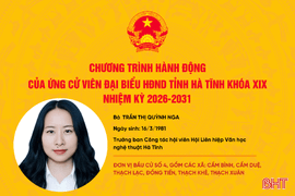 Chương trình hành động của ứng cử viên đại biểu HĐND tỉnh khóa XIX Trần Thị Quỳnh Nga