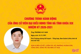 Chương trình hành động của ứng cử viên đại biểu HĐND tỉnh khoá XIX Trương Huy Nam 