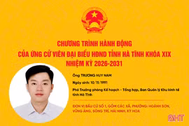 Chương trình hành động của ứng cử viên đại biểu HĐND tỉnh khoá XIX Trương Huy Nam 