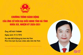 Chương trình hành động của ứng cử viên đại biểu HĐND tỉnh khóa XIX Hồ Huy Thành