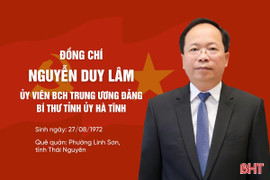 Quá trình công tác của đồng chí Nguyễn Duy Lâm - Ủy viên BCH Trung ương Đảng, Bí thư Tỉnh ủy Hà Tĩnh