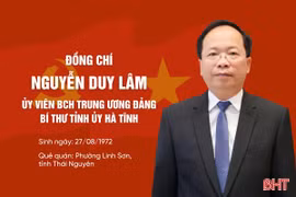 Quá trình công tác của đồng chí Nguyễn Duy Lâm - Ủy viên BCH Trung ương Đảng, Bí thư Tỉnh ủy Hà Tĩnh