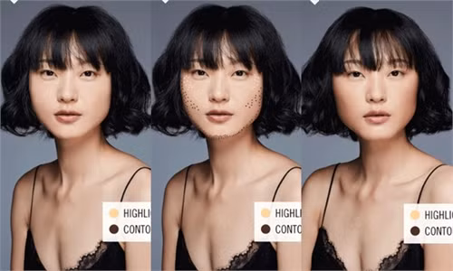 Mặt trái tim có phần trán rộng và cằm hơi ngắn.