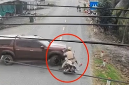 Truy tố thanh niên lái xe bán tải gắn biển số giả tông mô tô cảnh sát giao thông để bỏ chạy