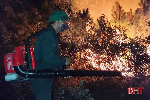 Hà Tĩnh: Cháy rừng trong đêm tại Can Lộc