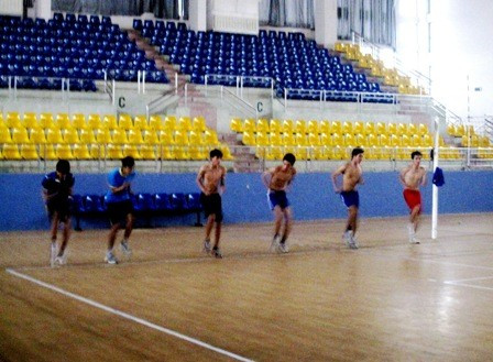 Một buổi tập có vẻ rất hài hước của "lực lượng" bóng chuyền Hà Tĩnh