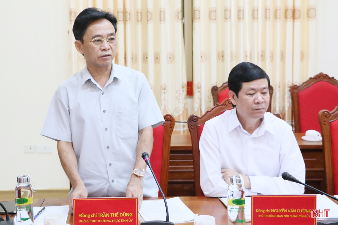 Thông qua dự thảo báo cáo kết quả kiểm tra đối với Đảng ủy Công an Hà Tĩnh