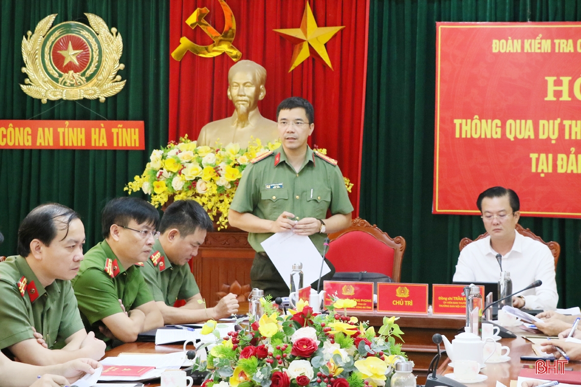 Thông qua dự thảo báo cáo kết quả kiểm tra đối với Đảng ủy Công an Hà Tĩnh