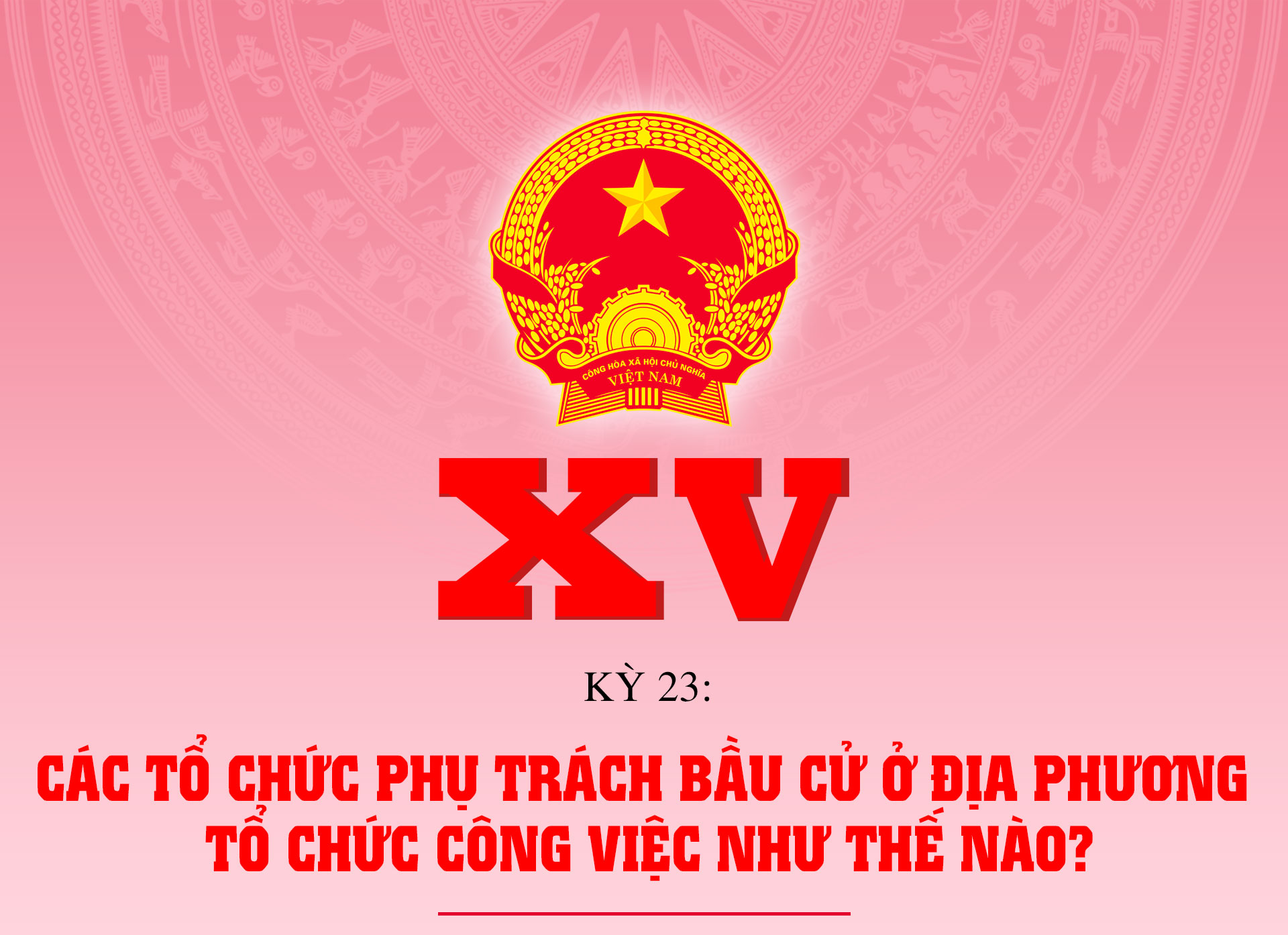 Các tổ chức phụ trách bầu cử ở địa phương tổ chức công việc như thế nào?