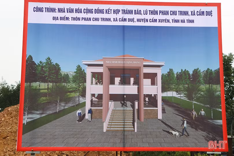 Khởi công xây dựng 4 nhà văn hóa cộng đồng kết hợp tránh thiên tai ở Thạch Hà, Cẩm Xuyên