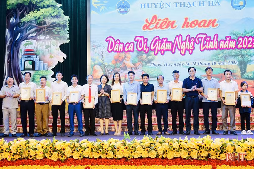 Xã Ngọc Sơn nhất Liên hoan Dân ca ví, giặm Nghệ Tĩnh toàn huyện Thạch Hà
