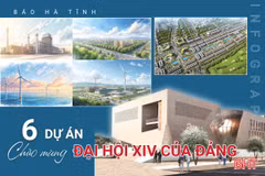 [Infographic] 6 dự án tại Hà Tĩnh khởi công, khởi động chào mừng Đại hội XIV của Đảng 
