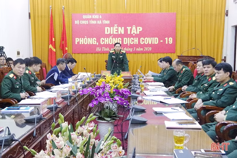 Hà Tĩnh diễn tập thực binh phòng chống dịch Covid-19