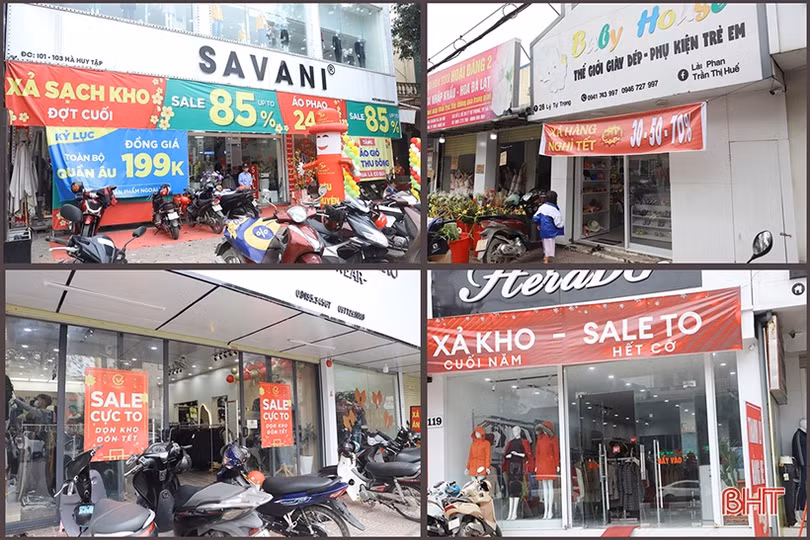 30 tết, nhiều cửa hàng thời trang xả kho, trải bạt thanh lý hàng tồn