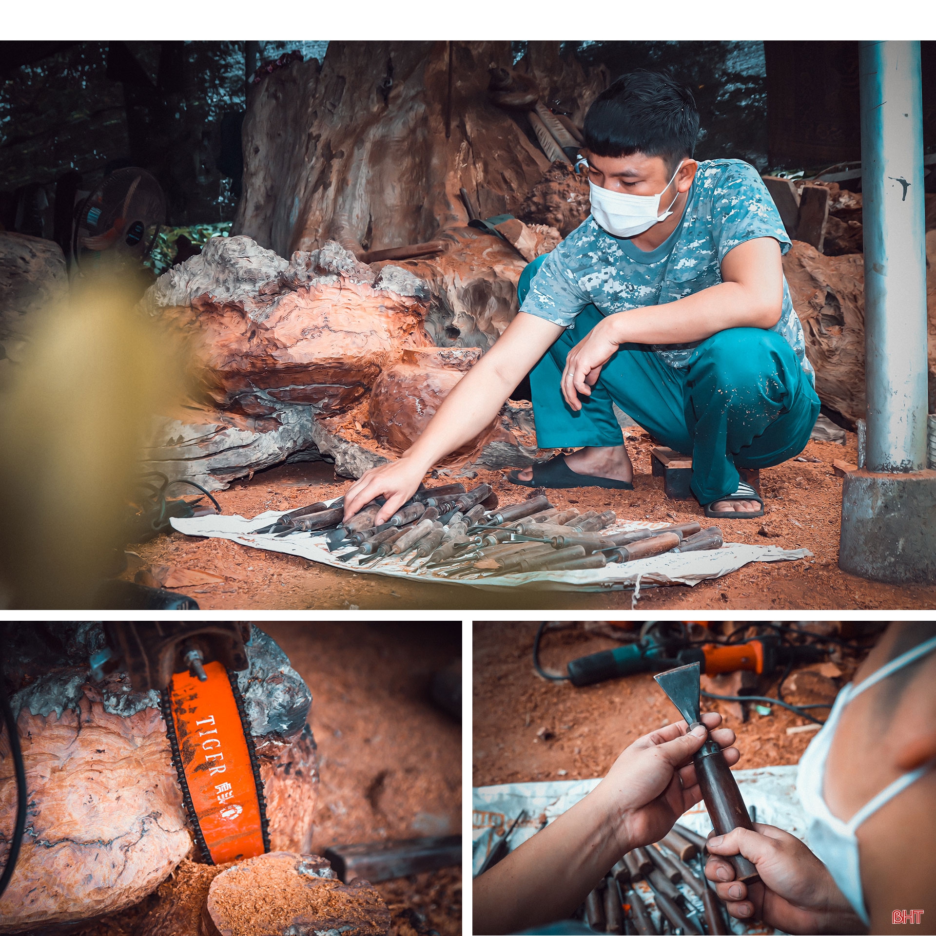 Chàng trai Hà Tĩnh “say” nghệ thuật điêu khắc gỗ