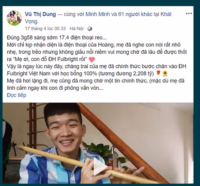 Cậu học trò mù và câu chuyện khát vọng