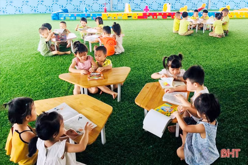 Trải nghiệm đọc sách tại Thư viện Hà Tĩnh của trẻ mầm non Trí Đức