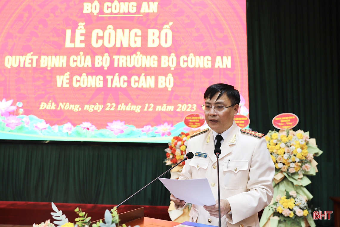 Phó Giám đốc Công an Hà Tĩnh giữ chức Giám đốc Công an tỉnh Đắk Nông