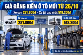 Giá kiểm định ô tô mới: Xe con tối đa 281.800 đồng, xe tải 518.200 đồng