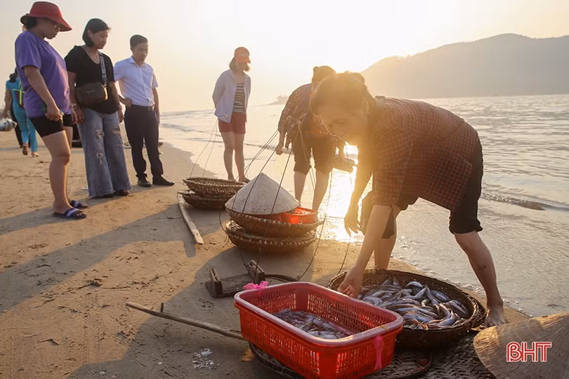 Ngày nhộn nhịp với biển Thiên Cầm