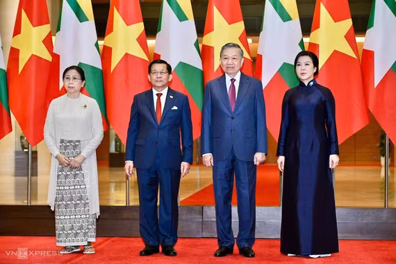 Tổng Bí thư, Chủ tịch nước Tô Lâm chủ trì lễ đón Tổng thống Myanmar