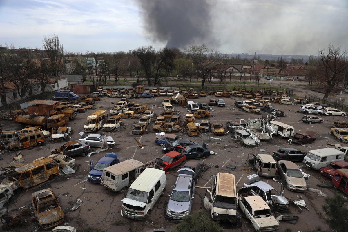 Cảnh đổ nát ở Ukraine sau 84 ngày chiến sự