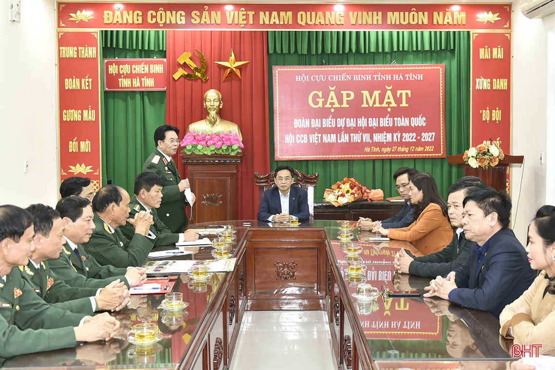 Gặp mặt đoàn đại biểu Hà Tĩnh dự Đại hội đại biểu Hội CCB Việt Nam