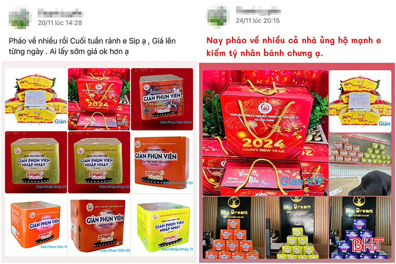 Ngoài Facebook, nhiều cá nhân còn tận dụng tài khoản Zalo để rao bán pháo hoa.
