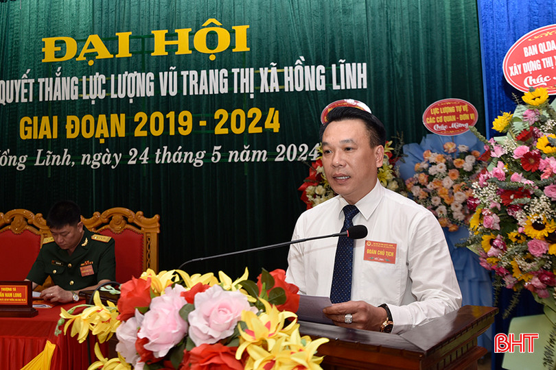 Chủ tịch UBND thị xã Hồng Lĩnh Nguyễn Huy Hùng khai mạc đại hội.