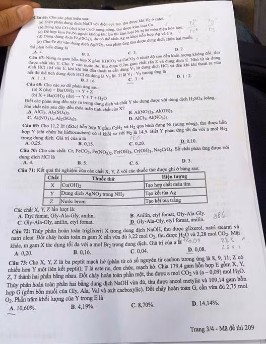 Gợi ý đáp án môn Vật lý, Hóa học, Sinh học Kỳ thi THPT quốc gia 2018