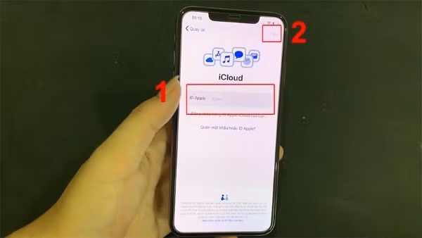 Đăng nhập tài khoản Apple ID và chọn Tiếp tục.