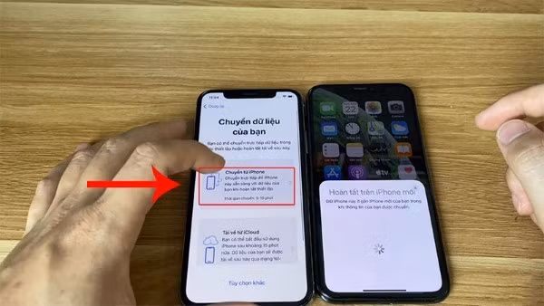Chọn chuyển từ iPhone và đợi quá trình hoàn tất.