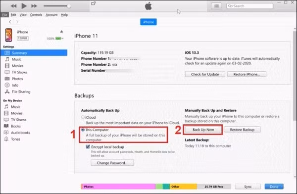 Chọn This computer làm nơi lưu trữ dữ liệu.