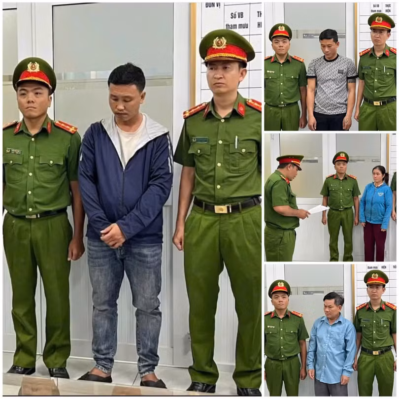Các đối tượng bị khởi tố, bắt tạm giam về tội “Sản xuất, mua bán hàng giả là phụ gia thực phẩm”.