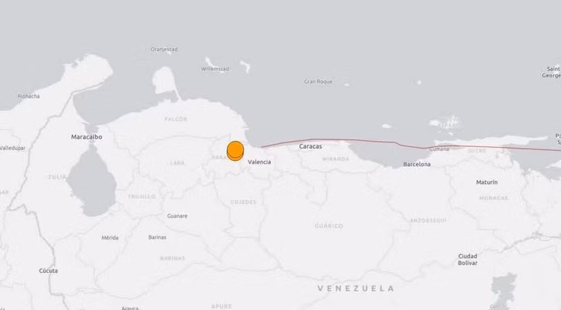 Vị trí tâm chấn động đất ở Venezuela ngày 24/6. Đồ họa: USGS