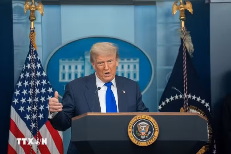 Tổng thống Mỹ Donald Trump quả quyết thỏa thuận hòa bình với Iran được ký kết vào ngày 14/6. (Ảnh: THX/TTXVN)