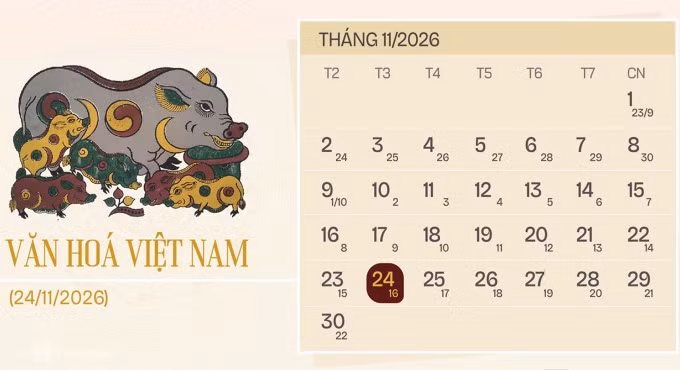 Ngày Văn hóa Việt Nam 24/11 vừa được Quốc hội quyết định là ngày nghỉ hưởng nguyên lương. Đồ họa: Tạ Lư